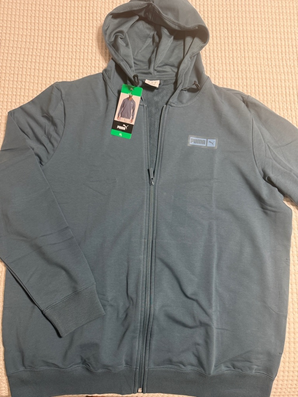 Puma Men’s Full-Zip Hooded Jacket in Slate Blue-Grey